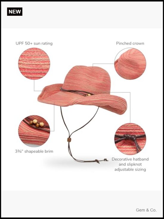 Women\'s UPF 50+ Shapeable Brim Cowgirl Sun Hat - Recycled Polyester main image 4